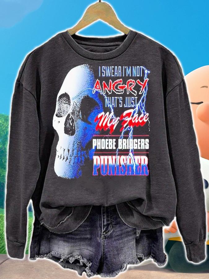 I swear I'm not angry that's just my face Phoebe Bridgers punisher T-shirt