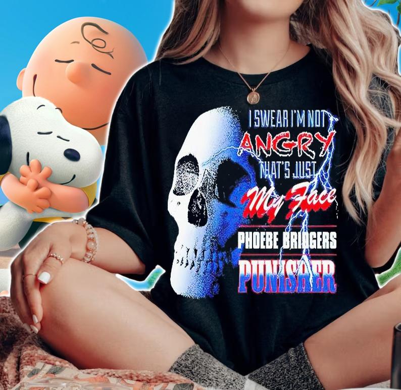 I swear I'm not angry that's just my face Phoebe Bridgers punisher T-shirt