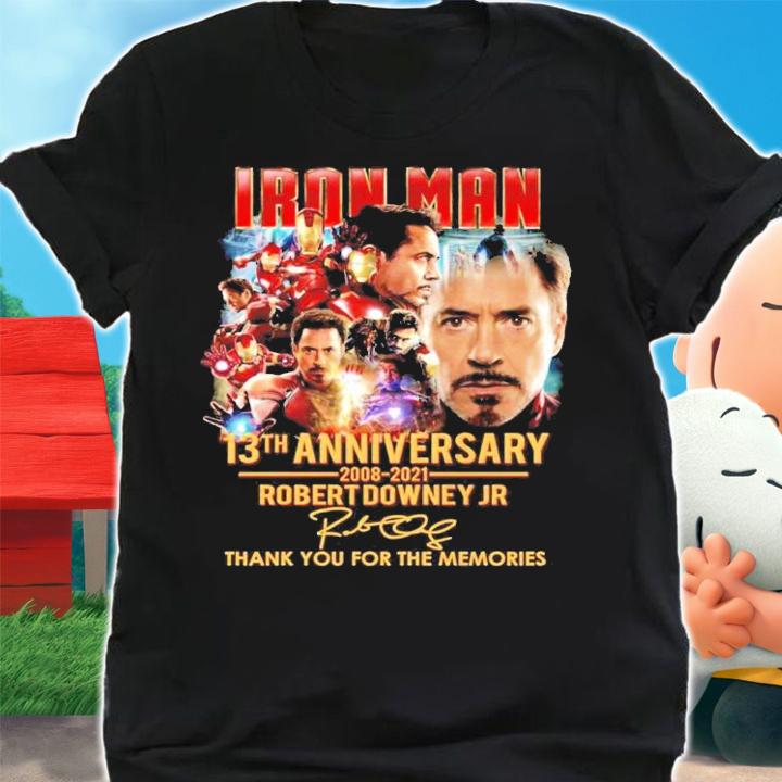 Iron Man 13th anniversary 2008-2021 Robert Downey Jr signature shirt shirt