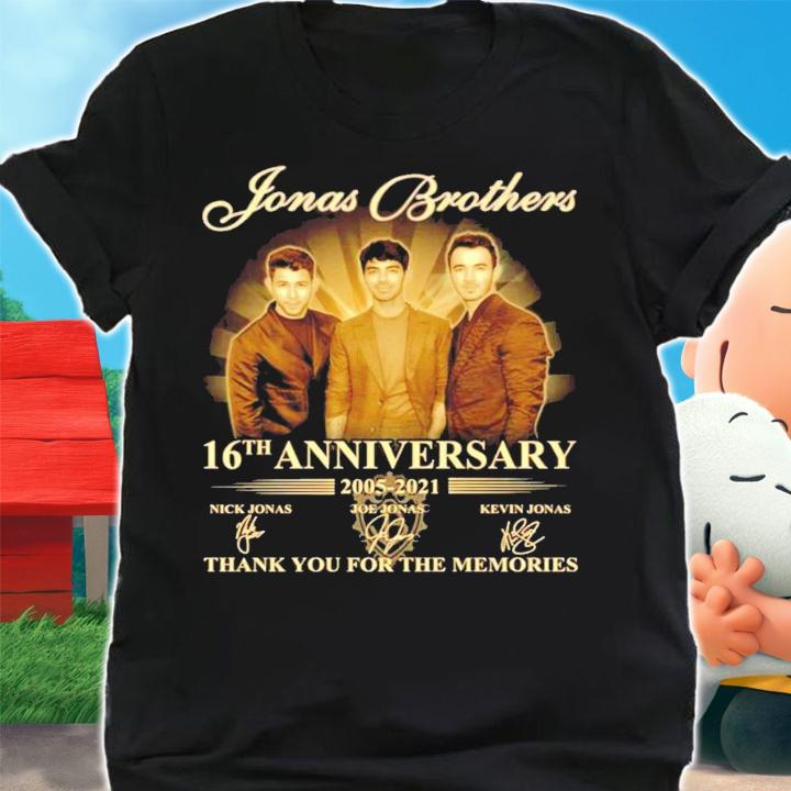 Jonas Brothers 16th anniversary 2005-2021 signature shirt shirt