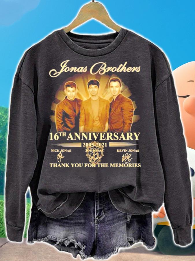 Jonas Brothers 16th anniversary 2005-2021 signature shirt sweatshirt