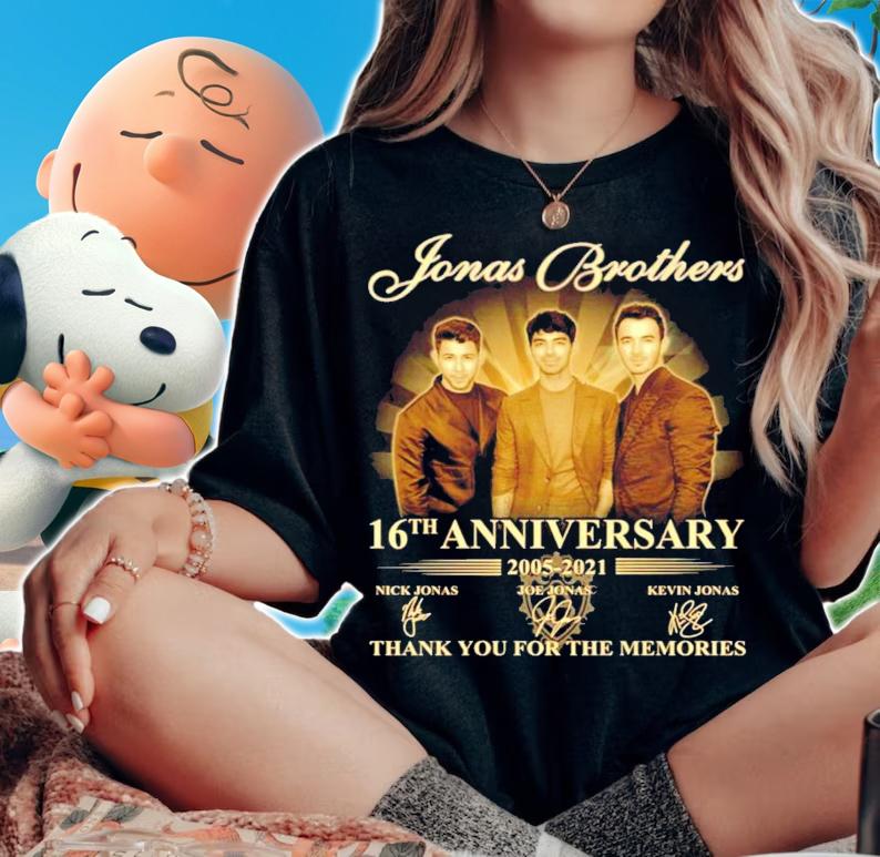 Jonas Brothers 16th anniversary 2005-2021 signature shirt woman shirt