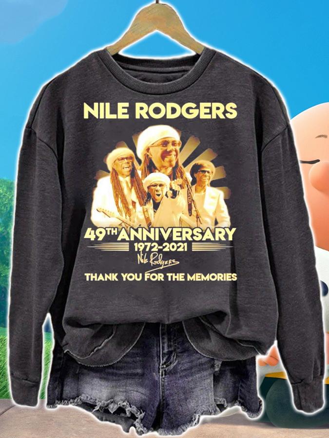 Nile Rodgers 49th anniversary 1972-2021 signature shirt sweatshirt