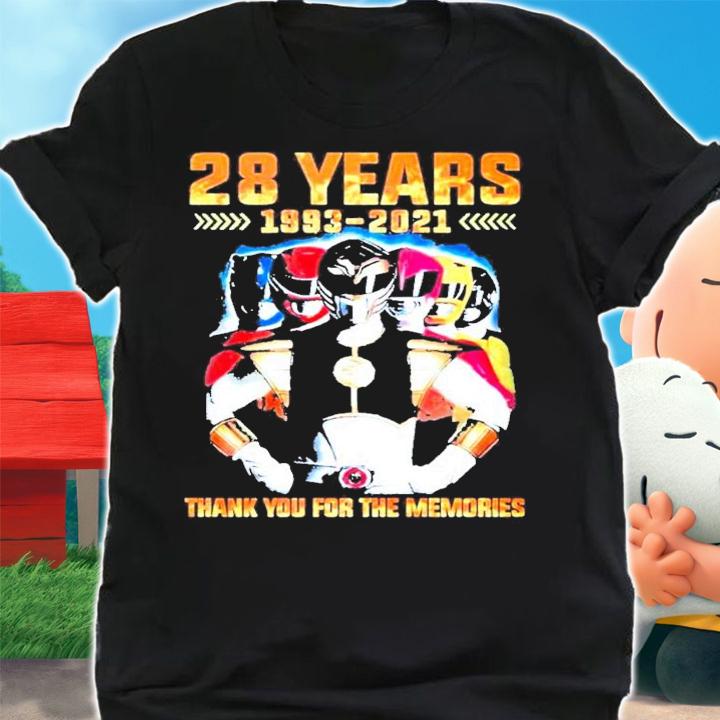 Power Rangers 28 years 1993 2021 thank you for the memories shirt