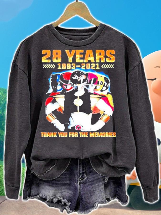 Power Rangers 28 years 1993 2021 thank you for the memories shirt