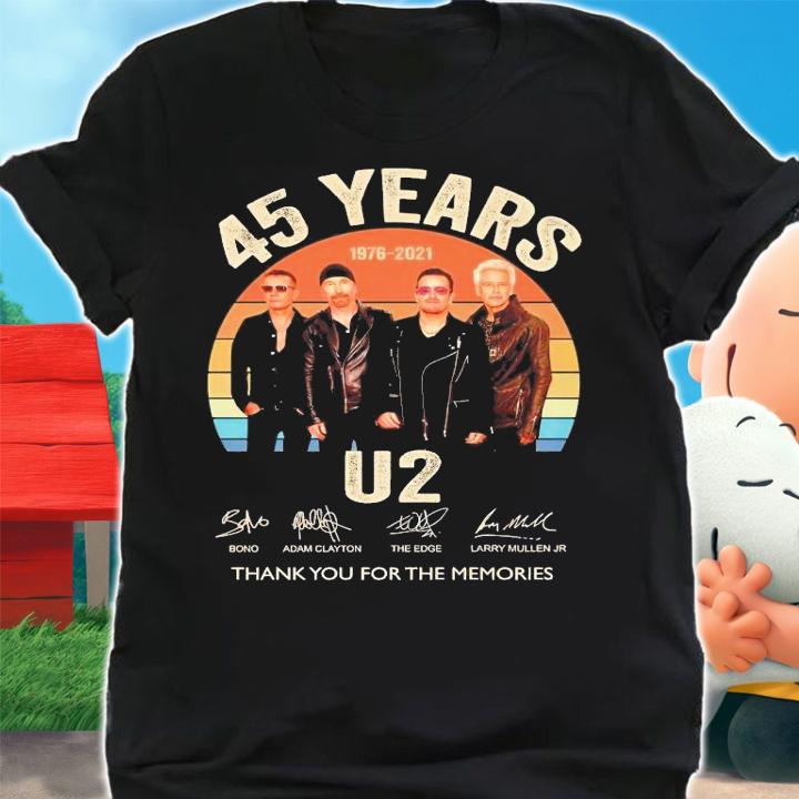 45 years U2 signature vintage thank you for the memories shirt shirt