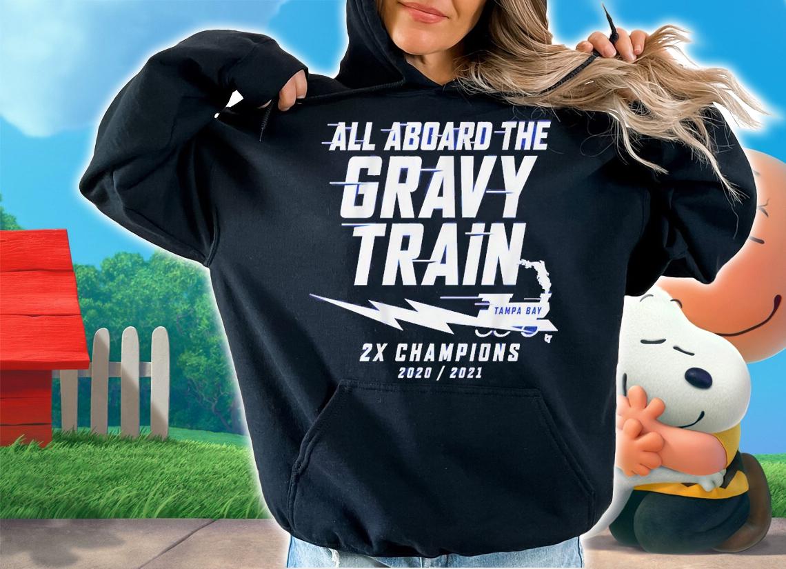 All aboard the Gravy Train Tampa Bay Lightning 2X Champions shirt hoodie