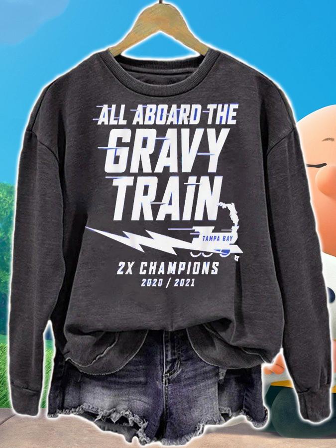 All aboard the Gravy Train Tampa Bay Lightning 2X Champions shirt sweatshirt