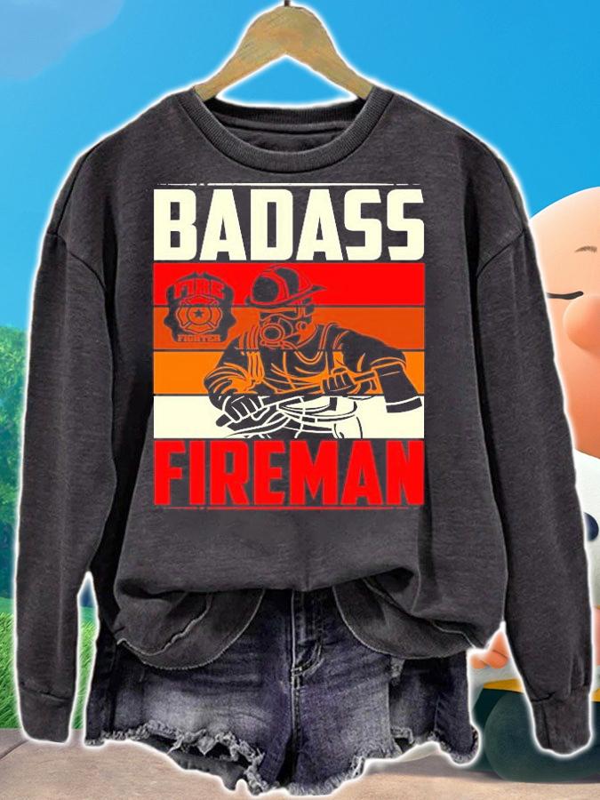 Badass Firefighter Fireman vintage shirt