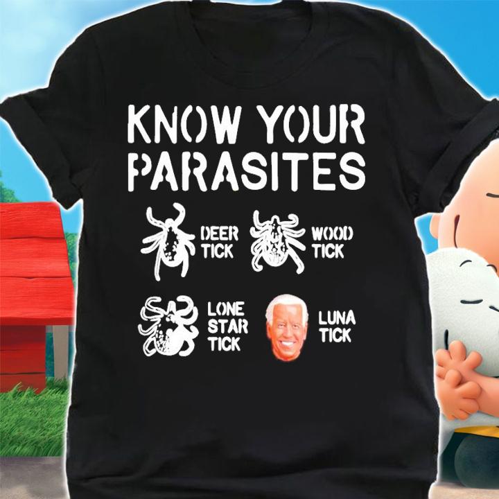Biden know your parasites deer tick wood tick lunatick shirt