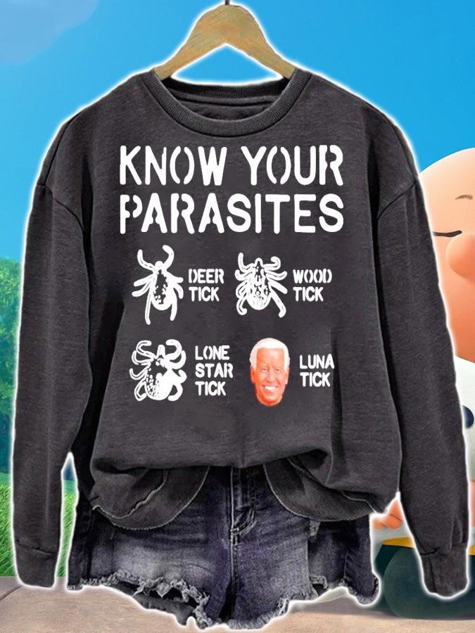 Biden know your parasites deer tick wood tick lunatick shirt
