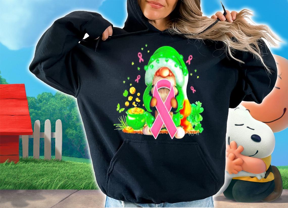 Breast Cancer Gnome St.Patrick's Day shirt hoodie