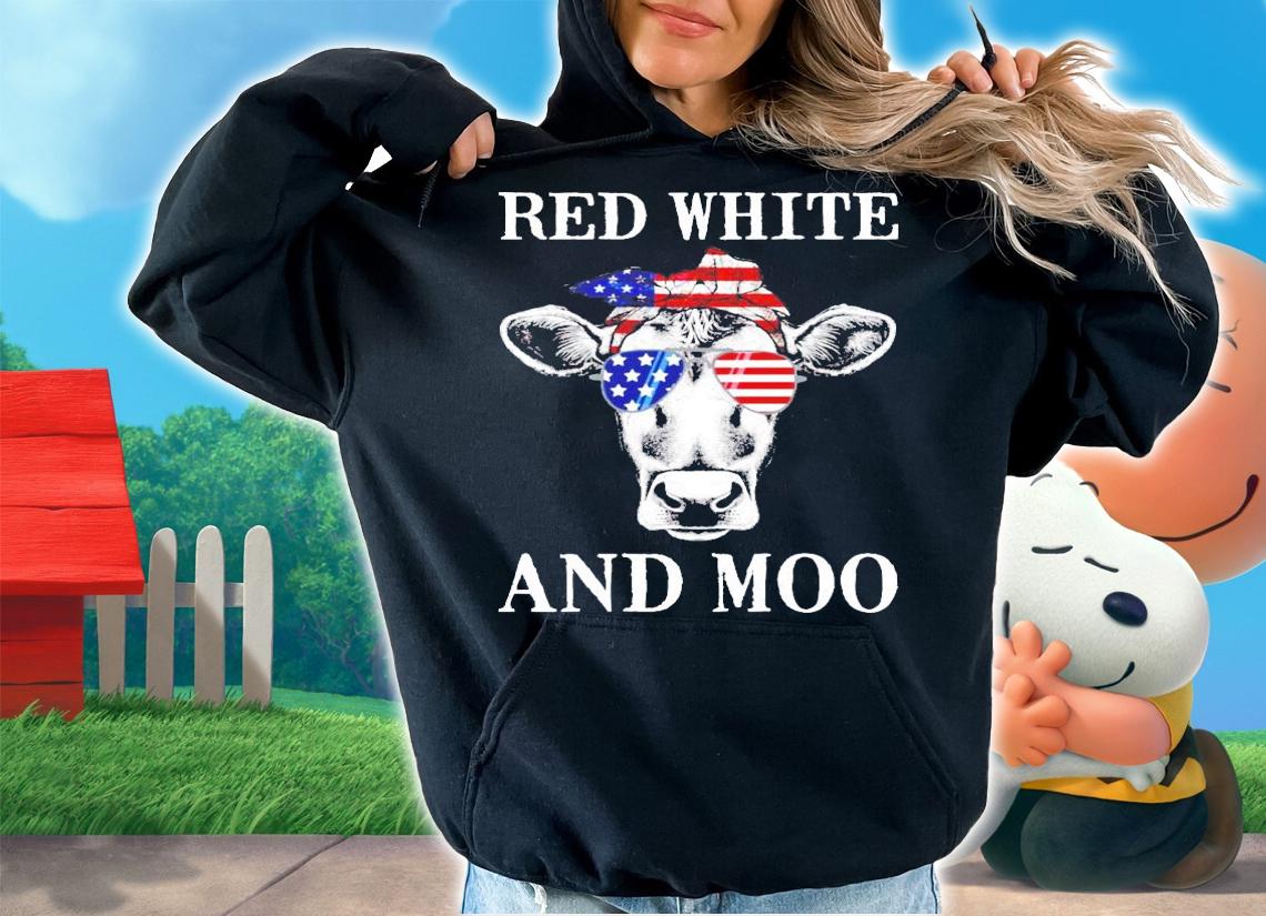 Cow Red White And Moo 4th Of July shirt hoodie