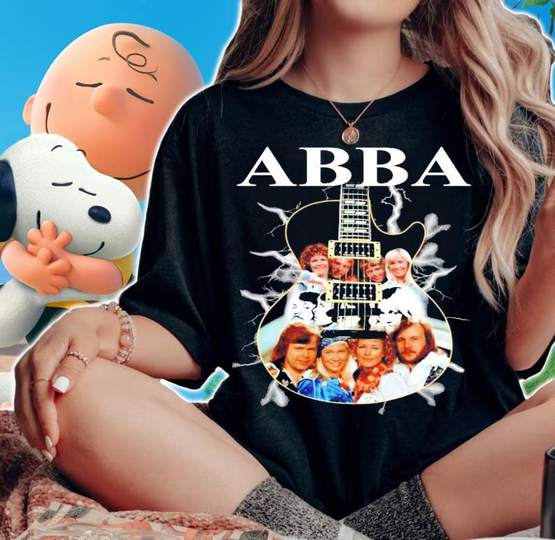 Guitar ABBA band members shirt woman shirt