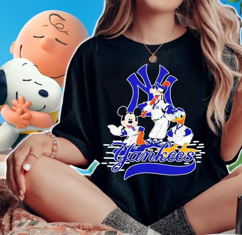 New York Yankees Mickey Mouse Goofy Donald Duck Disney Character shirt