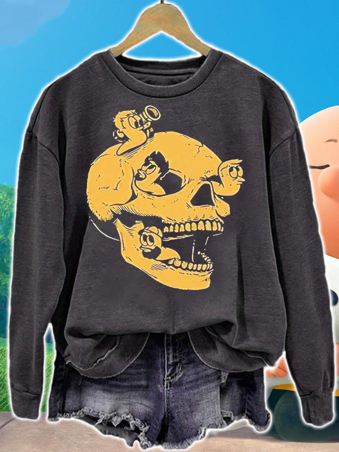 OneyPlays awesome sweet Skull with worms in it gold variant T-shirt