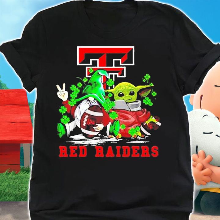 St.Patrick's day Gnome and Baby Yoda Texas Tech Red Raiders shirt shirt