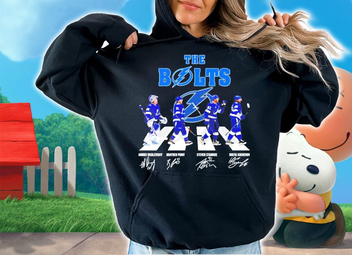 The Bolts Andrei Vasilevskiy Brayden Point Steven Stamkos Nikita Kucherov signature Abbey Road shirt hoodie