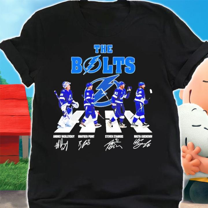 The Bolts Andrei Vasilevskiy Brayden Point Steven Stamkos Nikita Kucherov signature Abbey Road shirt shirt
