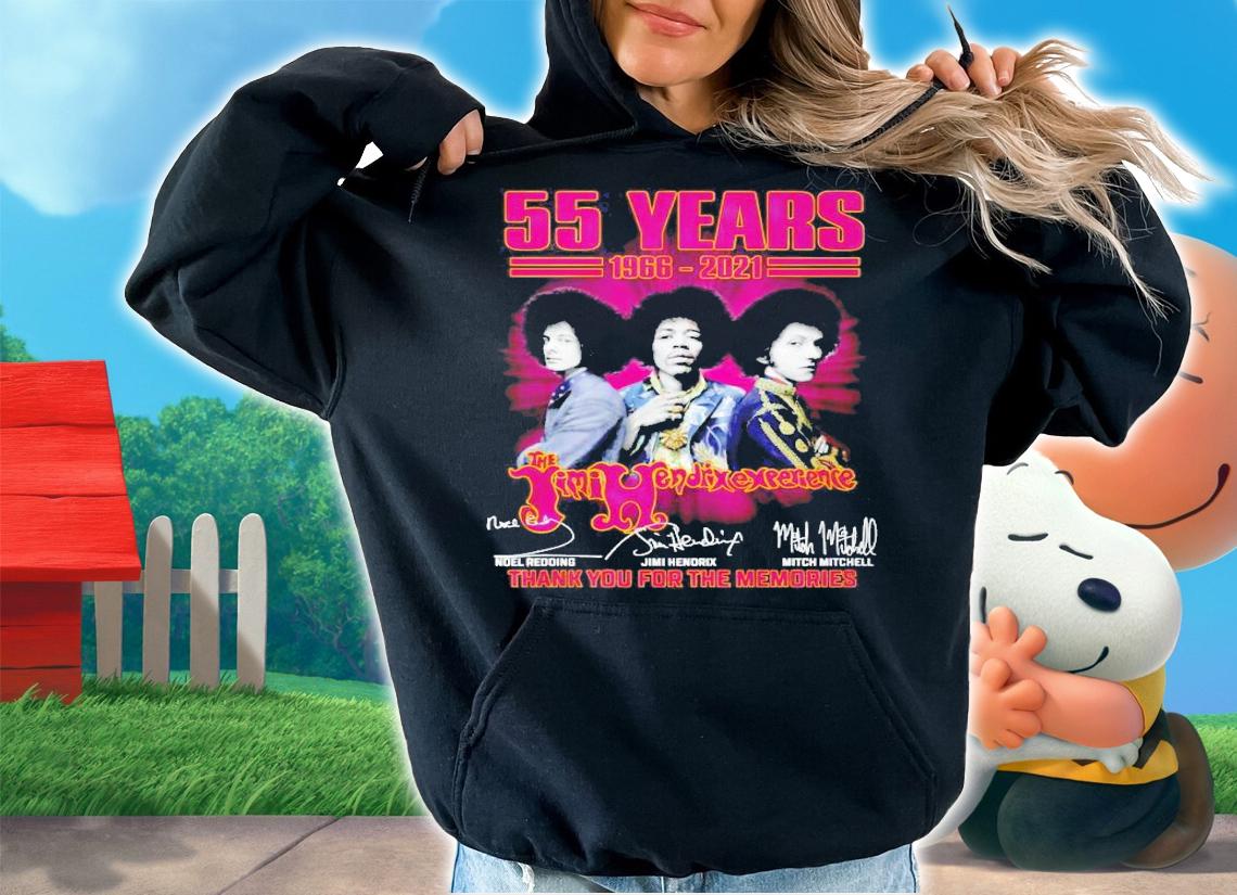 55 years 1966 2021 The Jimi Hendrix Experience thank you for the memories shirt hoodie