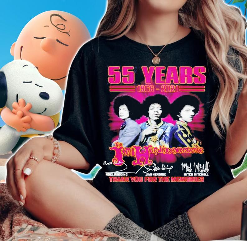 55 years 1966 2021 The Jimi Hendrix Experience thank you for the memories shirt woman shirt
