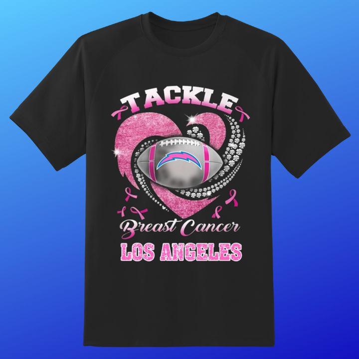 Tackle Breast Cancer Awareness Los Angeles Chargers Football T-Shirt