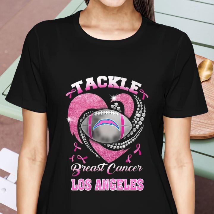 Tackle Breast Cancer Awareness Los Angeles Chargers Football T-Shirt womenshirt