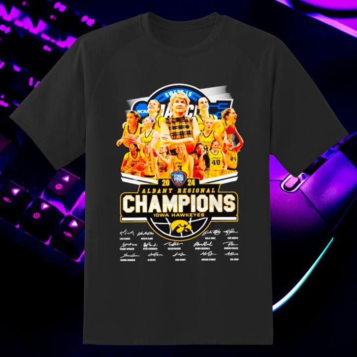 Iowa Hawkeyes 2024 NCAA Womens Basketball Albany Regional Champions Shirt