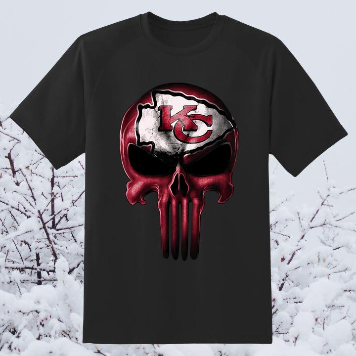Official Punisher Skull Kansas City Chiefs Logo T-Shirt