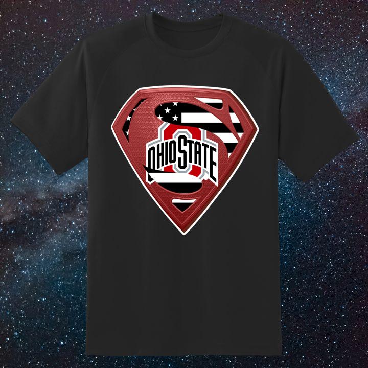 Ohio State Buckeyes Superman American Flag T-Shirt - Shop Now