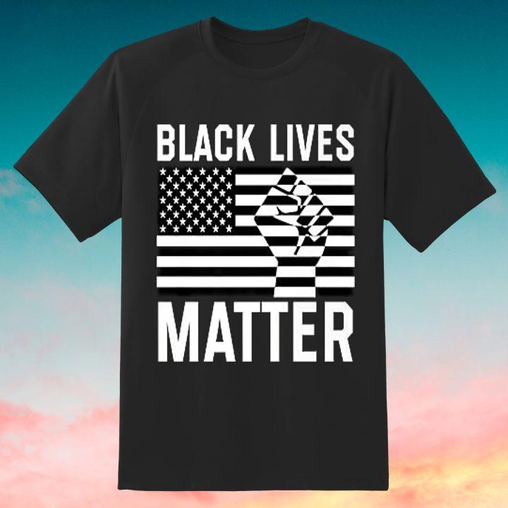 Trending Black Lives Matter Resist Fist American Flag T-Shirt