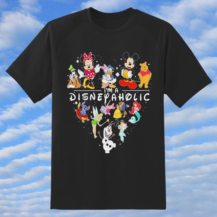 Personalized Im A Disney Aholic Heart Disney Characters T-Shirt