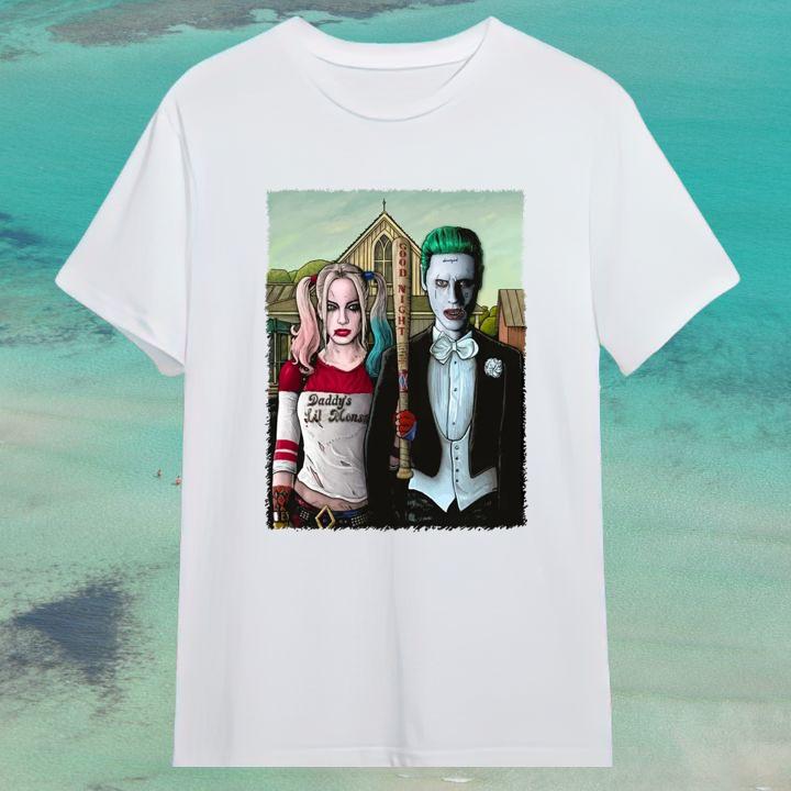 Hot Harley Quinn And Joker American Gothic Shirt