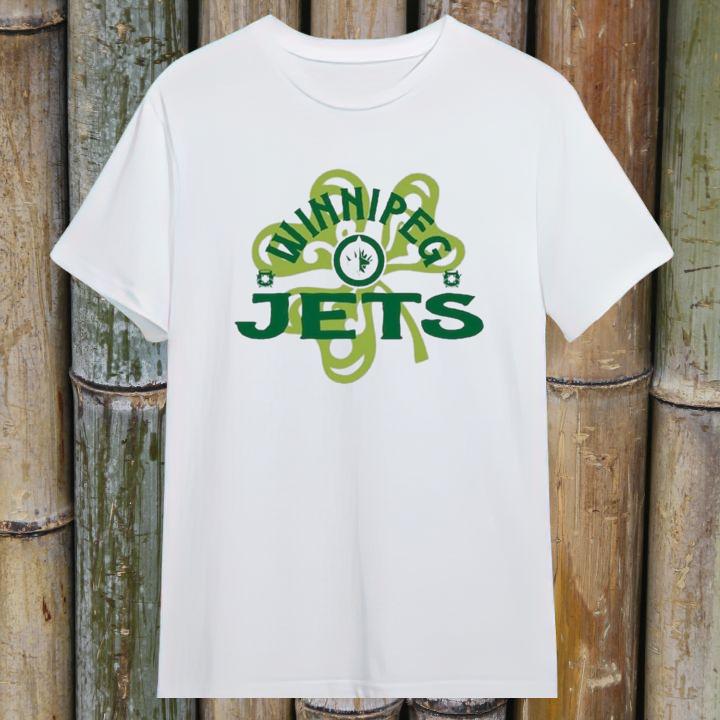 St. Patricks Day Winnipeg Jets Hockey Shamrock Logo T-Shirt