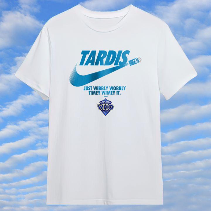 Nike Tardis Just Wibbly Wobbly Timey Wimey It Doctor Who Logo T-Shirt