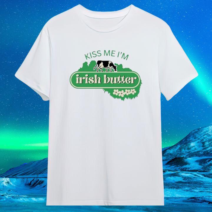 St. Patricks Day Kiss Me Im Irish Butter Cow Funny Lucky T-Shirt