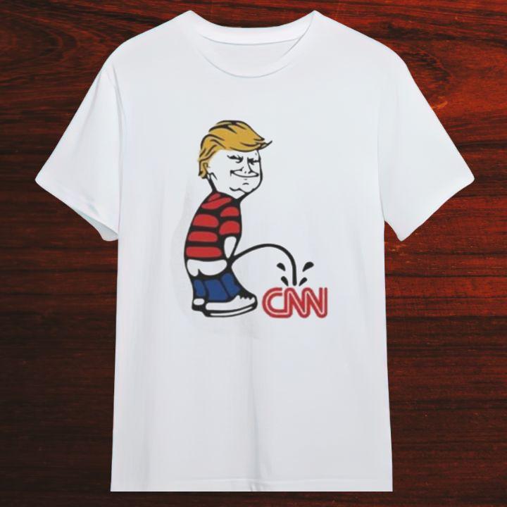 Calvin Trump Peeing On CNN Fake News T-Shirt