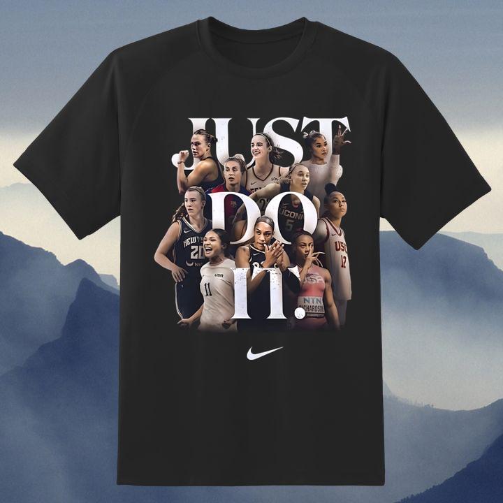 Nike Just Do It Womens Athletes Sports T-Shirt
