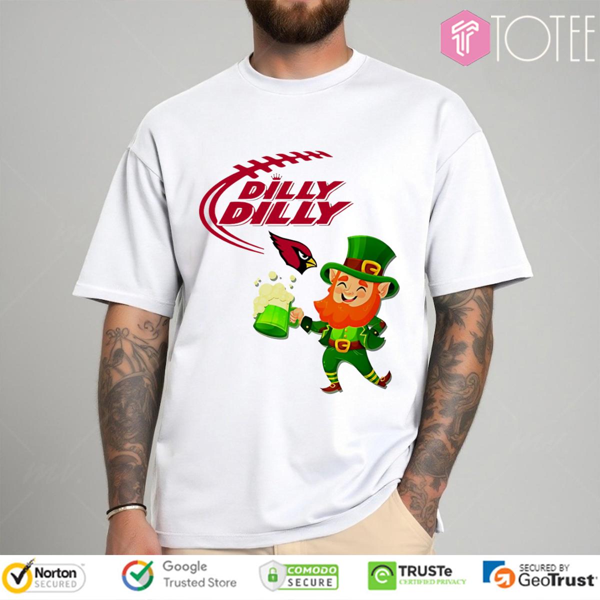 St. Patricks Day Arizona Cardinals Leprechaun Irish Dilly Dilly T-Shirt