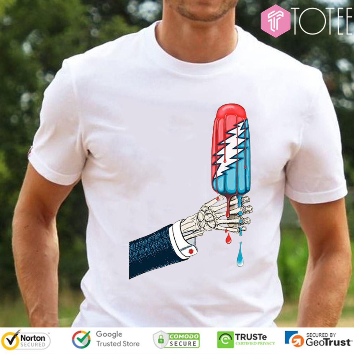 Skeleton Hand Holding Grateful Dead Ice Cream T-Shirt
