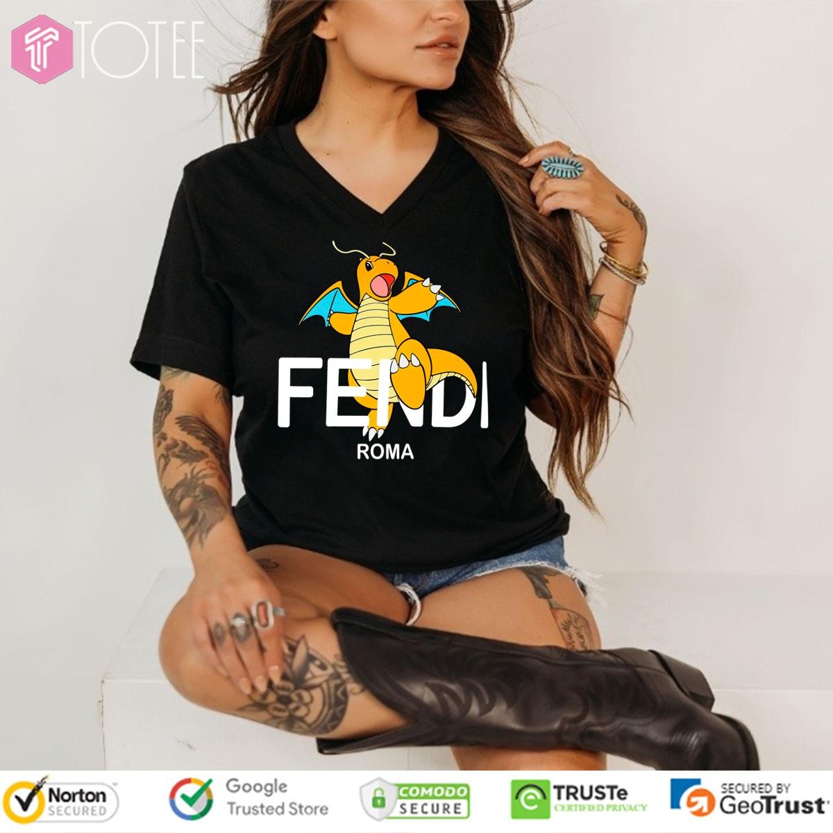 Dragonite Fendi Roma Palazzo V-neck