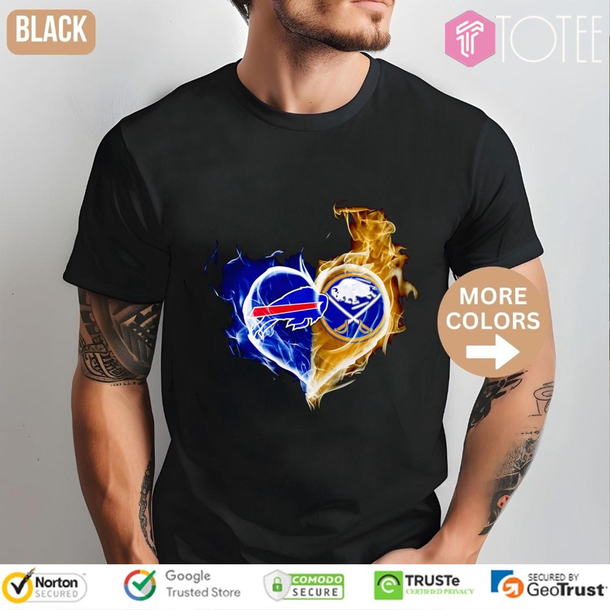 Smoke Heart Buffalo Bills Buffalo Sabres T-shirt