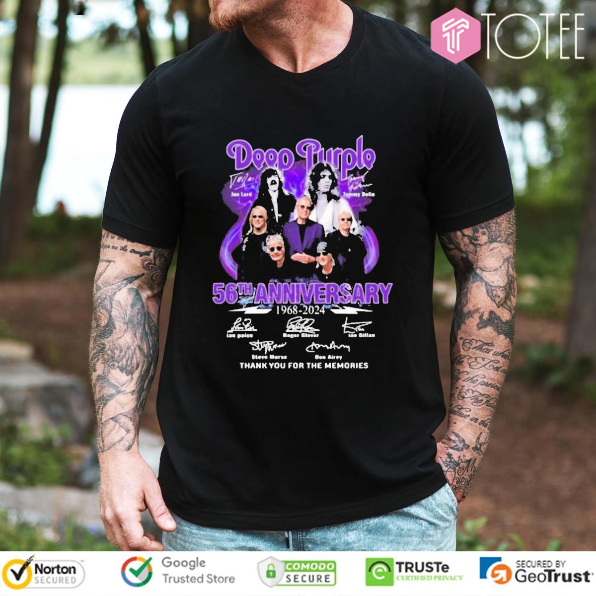 Deep Purple 56Th Anniversary 1968-2024 Signatures T-shirt