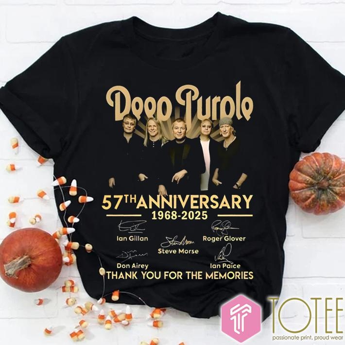 Deep Purple 57Th Anniversary 1968-2025 Signatures T-shirt
