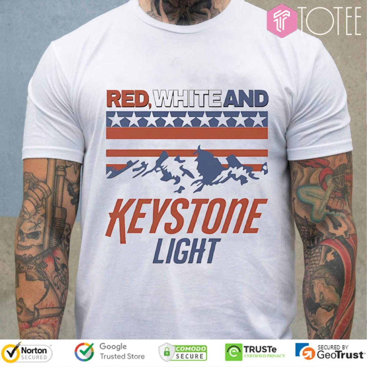 Red White And Blue Keystone Light Beer Happy 4Th Of July T-shirt