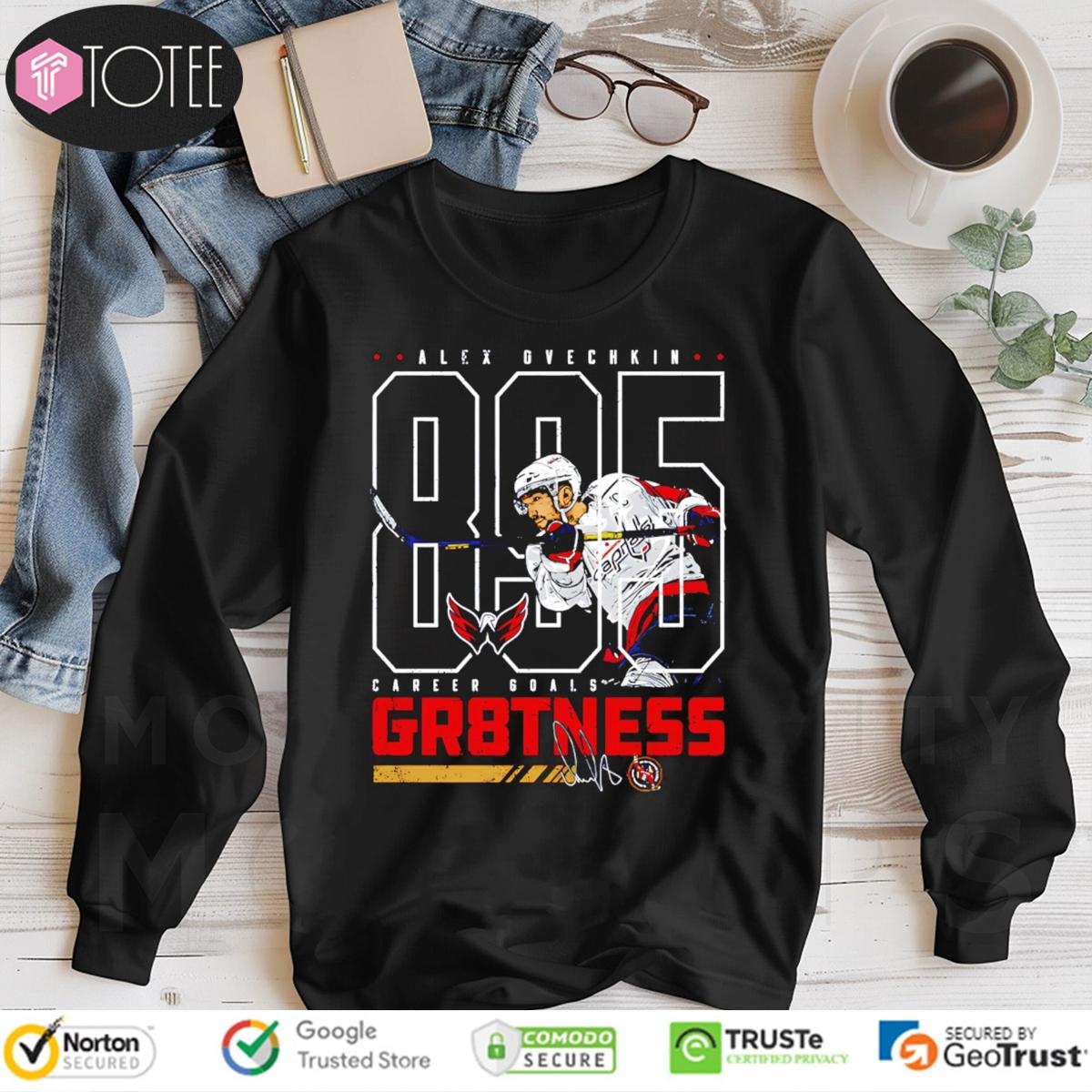 Alex Ovechkin 895 Career Goals Gr8Tness Washington Hockey Signature Long Sleeve