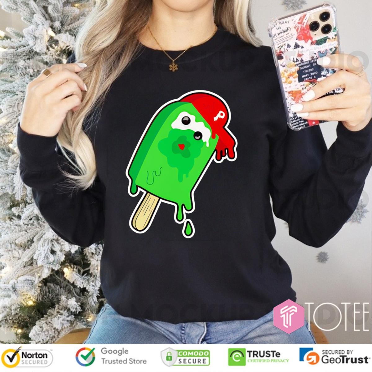 Phillie Phanatic Ice Cream Baseball Philadelphia Phillies Mascot Long Sleeve