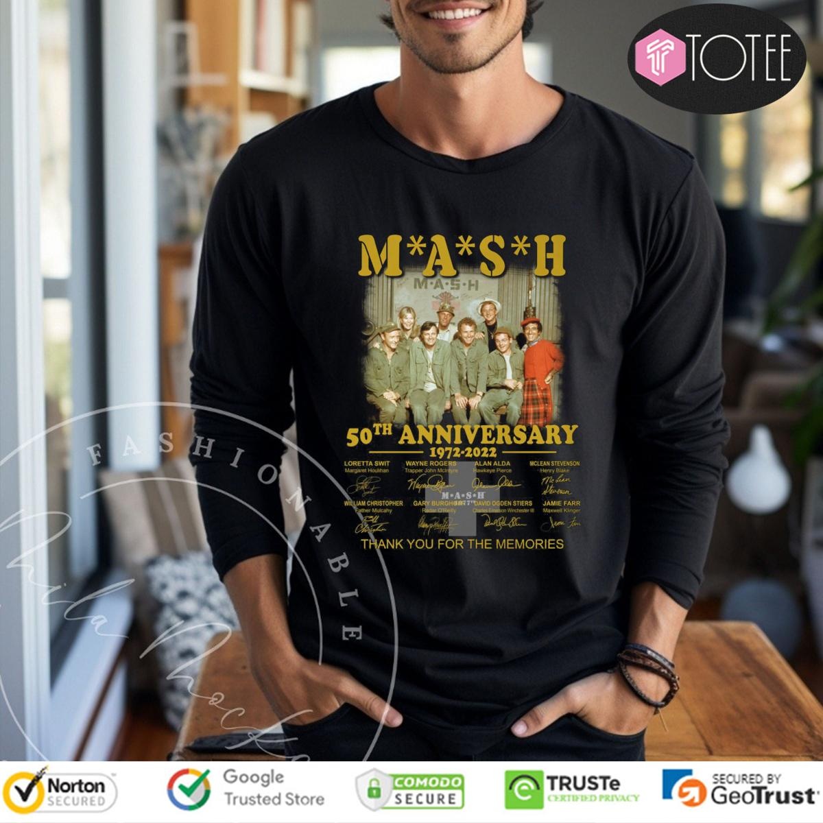 Mash 50Th Anniversary 1972 2022 Thank You For The Memories Signatures Long Sleeve