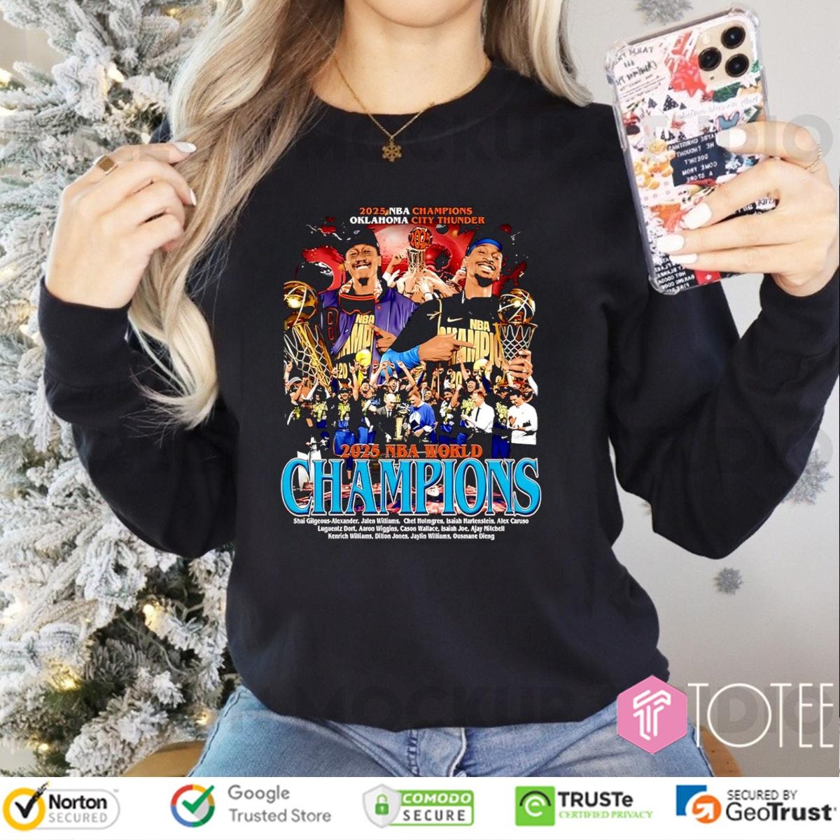 2025 Nba Champions Oklahoma City Thunder Sga And J-Dub Graphic Long Sleeve