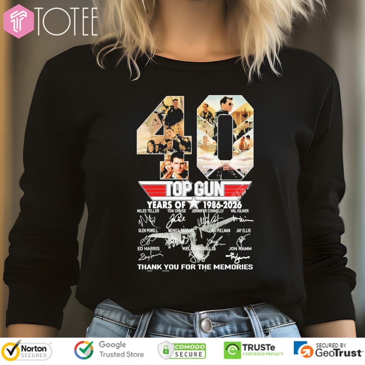 40 Years Of 1986-2026 Top Gun Signatures Long Sleeve